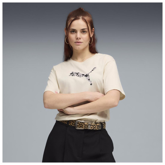 Puma Γυναικεία κοντομάνικη μπλούζα Essentials Graphics Animal Relaxed Tee